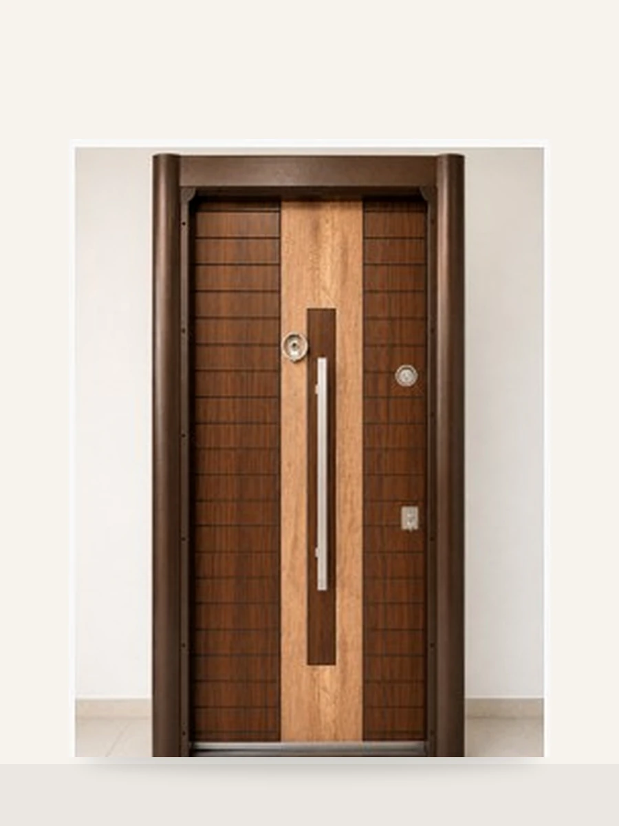 Porte Blindée Vertical Contrast, référence PB-011 — Blouk Bois