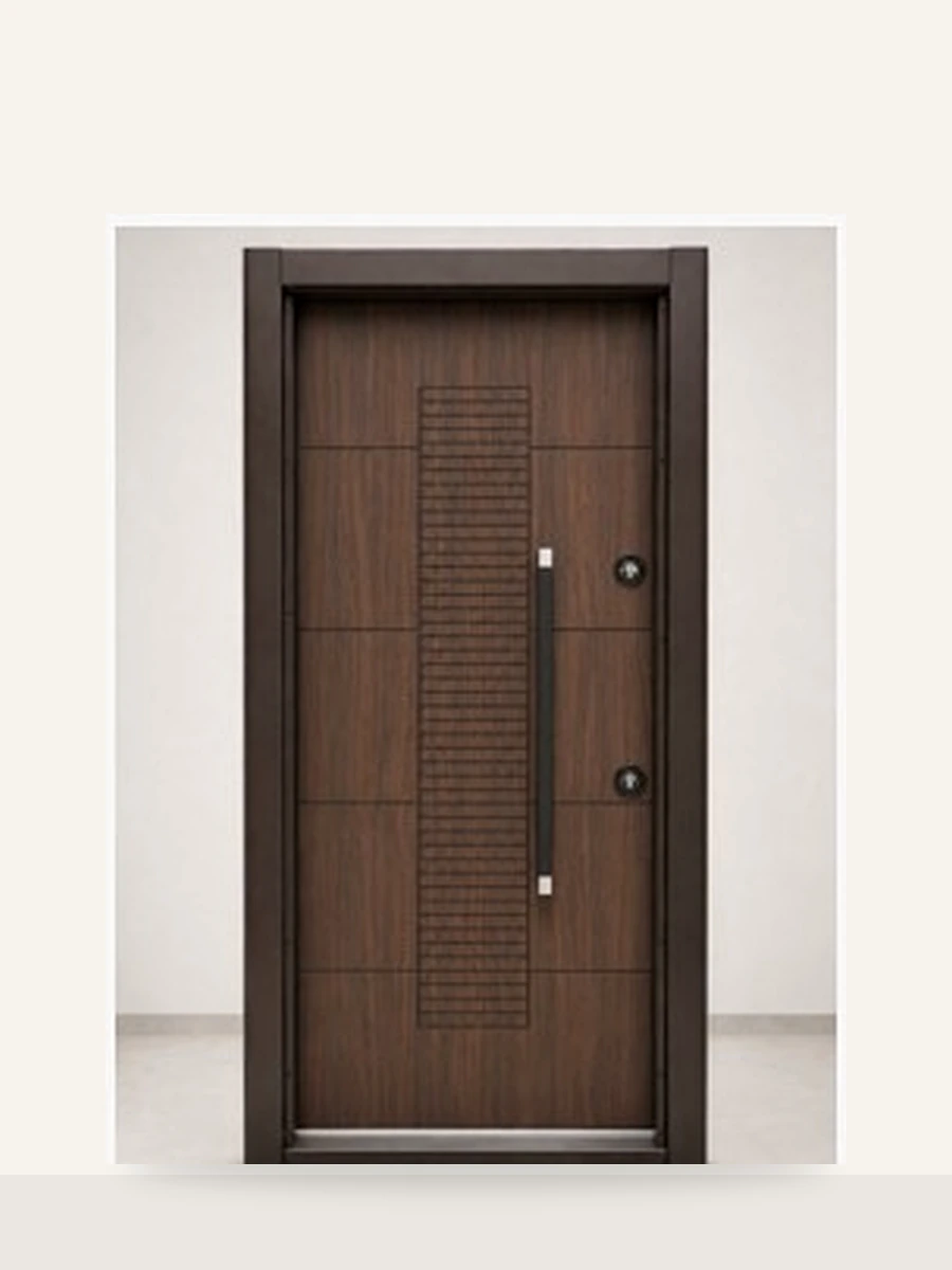 Porte Blindée Linear Dark, référence PB-015 — Blouk Bois