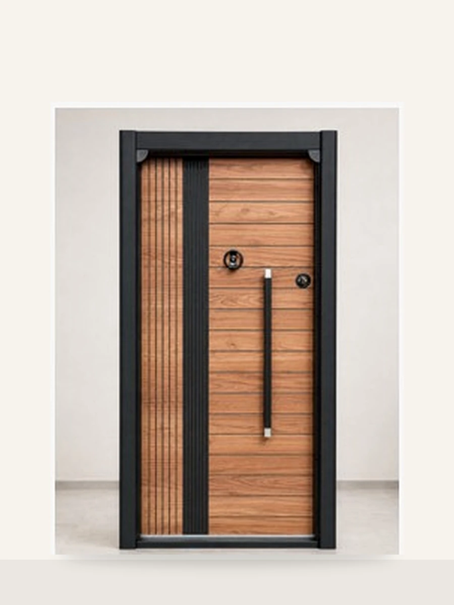 Porte Blindée Ribbed Harmony, référence PB-017 — Blouk Bois