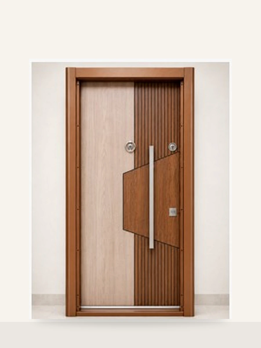 Porte Blindée Dual Tone Orange, référence PB-021 — Blouk Bois