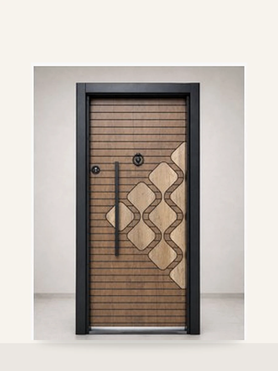 Porte Blindée Mosaic Wood, référence PB-027 — Blouk Bois