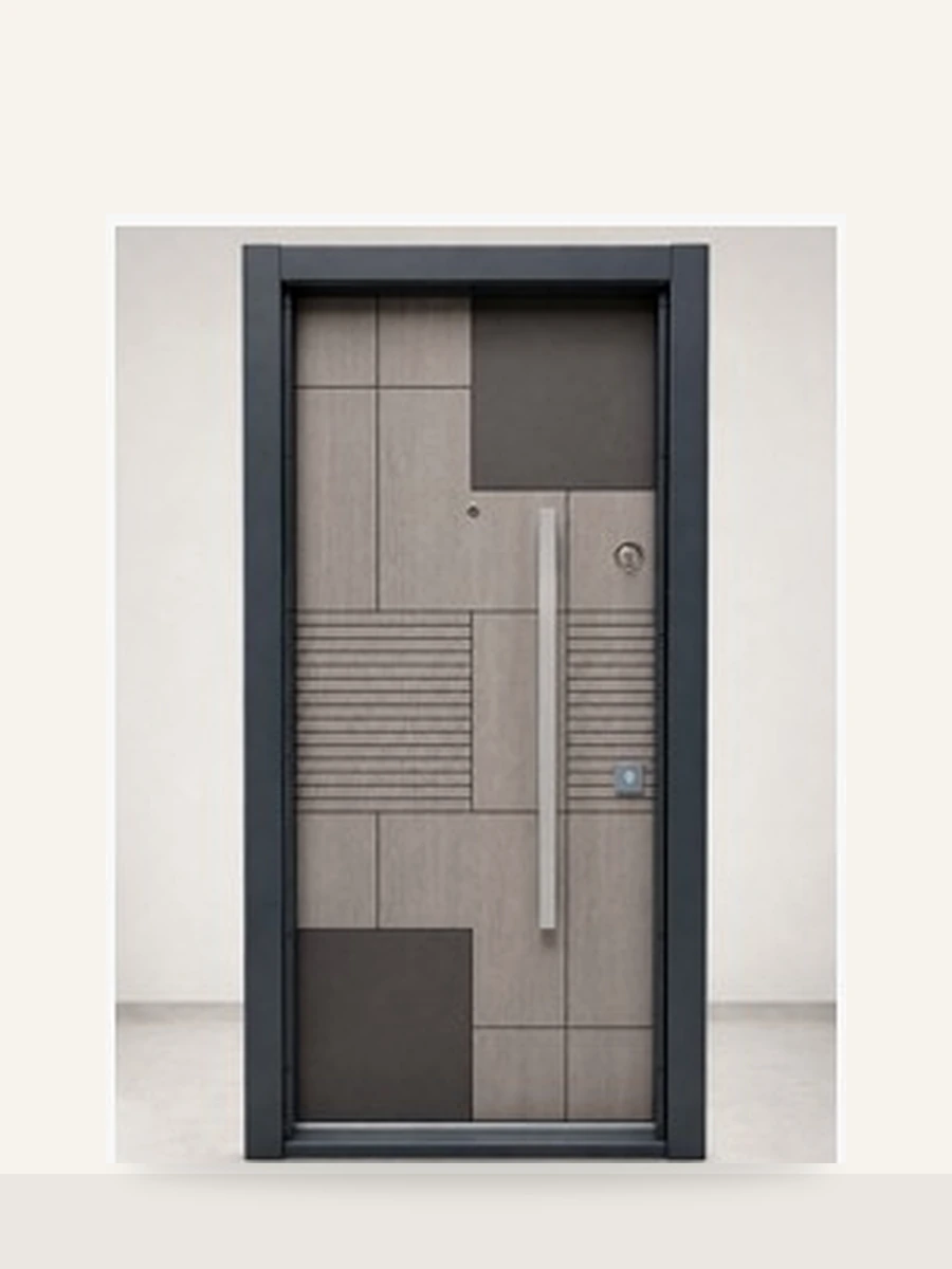 Porte Blindée Cubic Grey, référence PB-029 — Blouk Bois