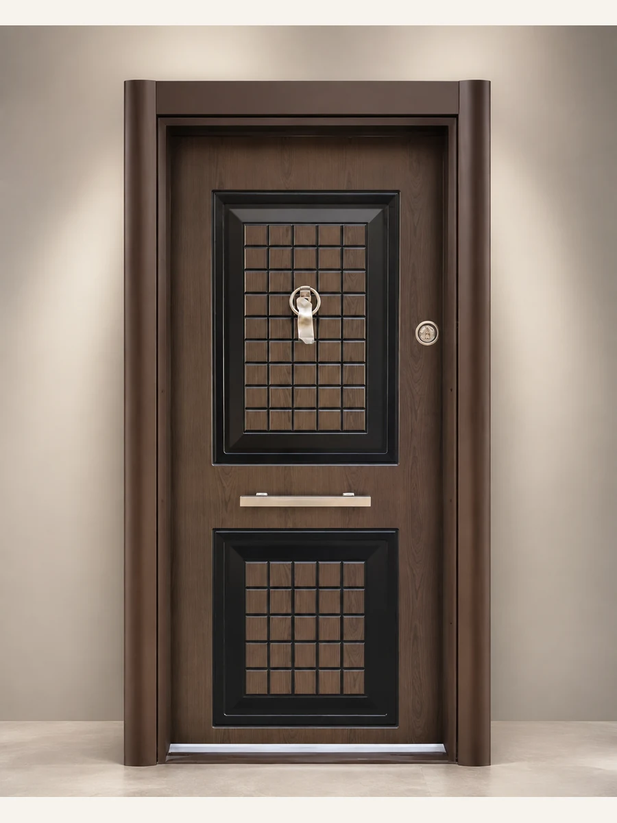 Porte Blindée Double Grid Classic, référence PB-040 — Blouk Bois