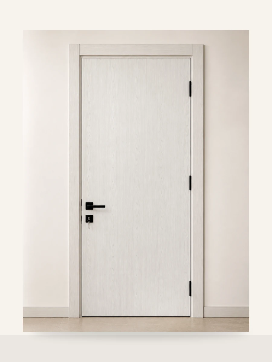 Porte PVC Blanc Veiné Minimal, référence PVC-002 — Blouk Bois