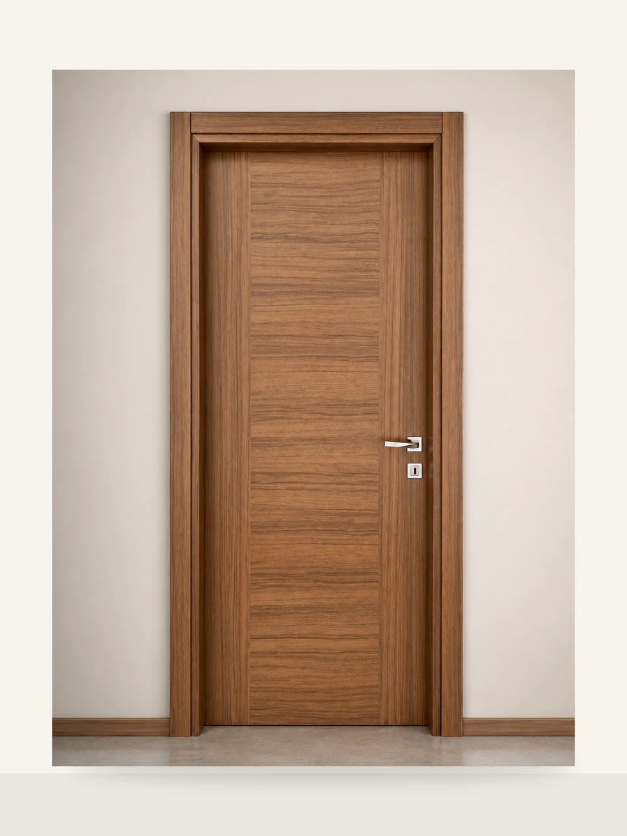 Porte PVC Noyer Central, référence PVC-004 — Blouk Bois