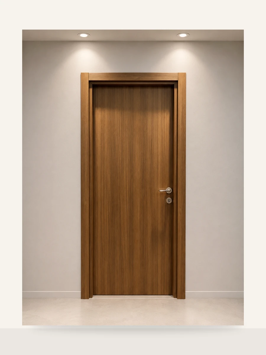 Porte PVC Noyer Uni Élégance, référence PVC-007 — Blouk Bois